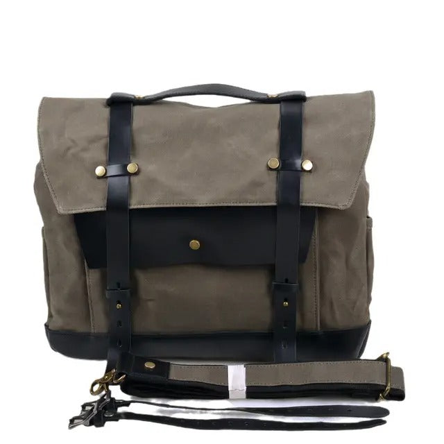 Tan and Black Canvas Roll-Top Backpack — Bentley