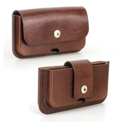 Brown Leather Dual Compartment Phone Case — Boscombe