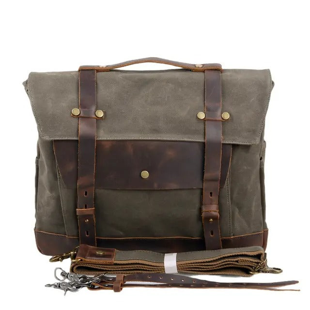 Tan and Black Canvas Roll-Top Backpack — Bentley