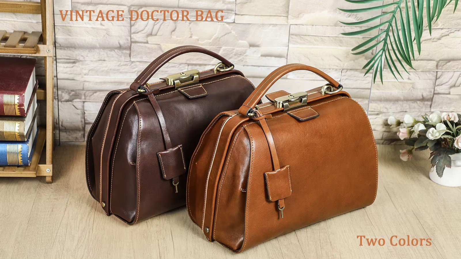 Handmade Genuine Leather Work Bag for Women, Work Handbag with Lock & Pendant