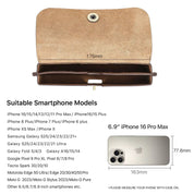 Brown Leather Dual Compartment Phone Case — Boscombe