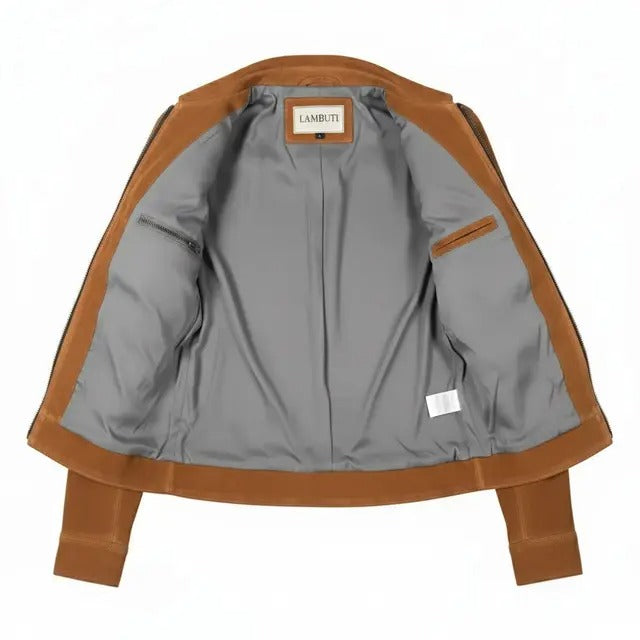 Women's Tan Suede Harrington Jacket — Carnforth