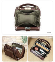 Handmade Genuine Leather Work Bag for Women, Work Handbag with Lock & Pendant