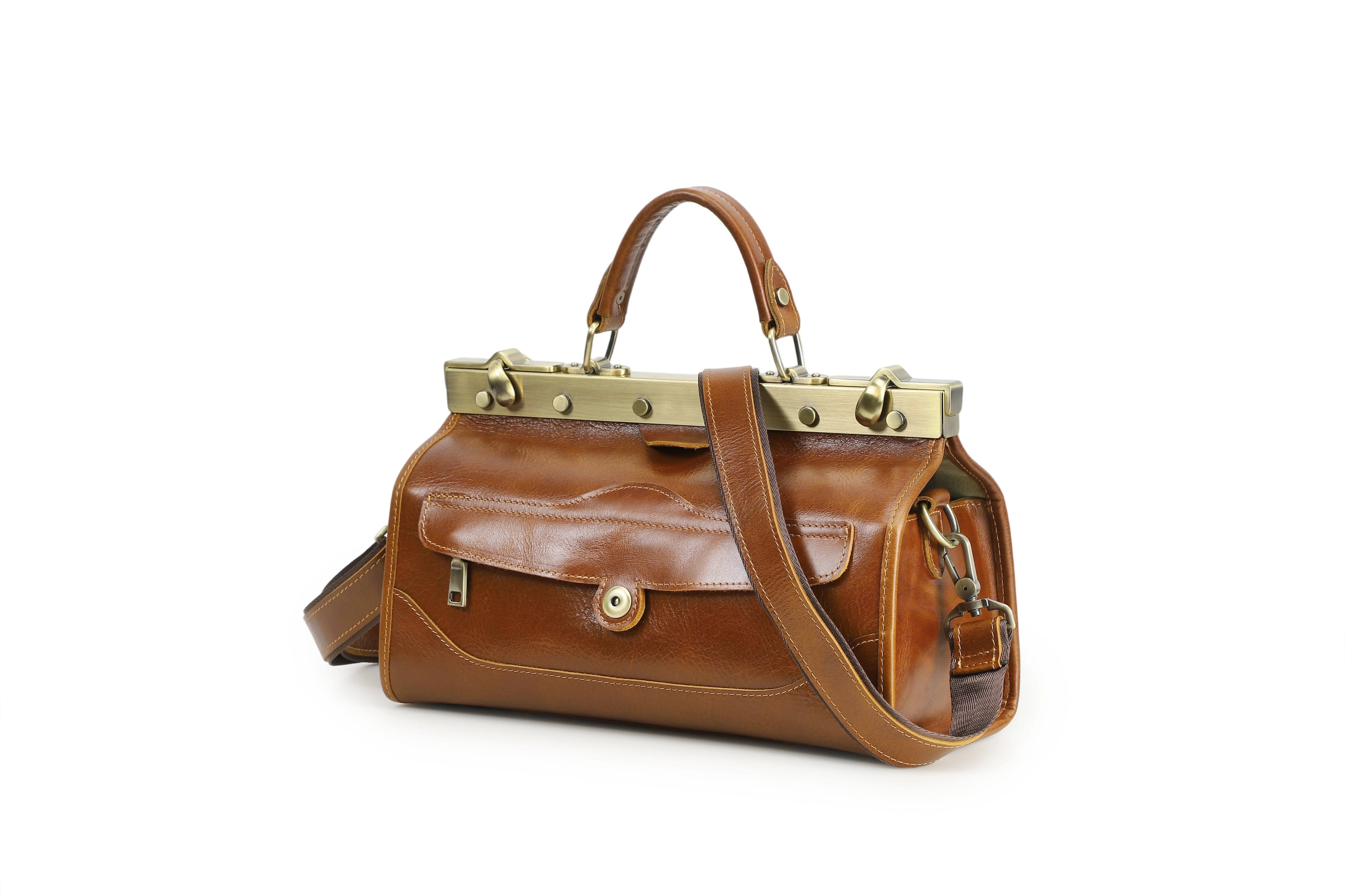 Genuine Leather Handbag for Women With Structured Top Handle