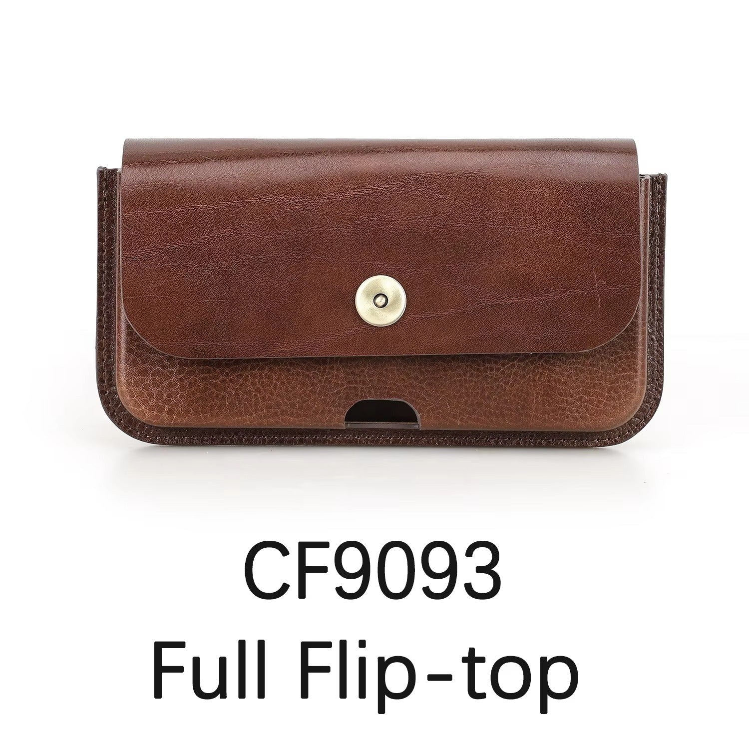 Brown Leather Dual Compartment Phone Case — Boscombe