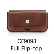 Brown Leather Dual Compartment Phone Case — Boscombe