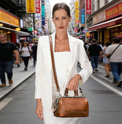 Handmade Vintage Full Grain Leather Handbag for Women with Cotton Lining