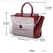 Handmade Full Grain Leather Work Handbag for Women, Vintage Multi-Compartment Laptop Bag