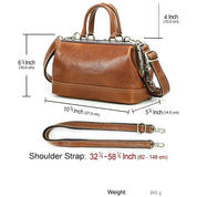 Handmade Vintage Full Grain Leather Handbag for Women with Cotton Lining