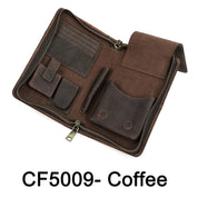Brown Pebbled Leather 5 Slot Cigar Case — Enbrook