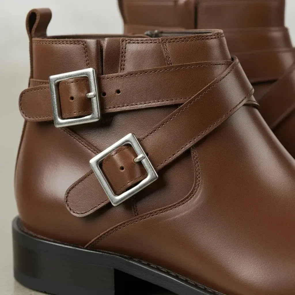 Men's Brown Plain-Toe Leather Jodhpur Boots — Pemberton