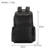 Handmade Pebbled Men's Leather Laptop Backpack, Outdoor Waterproof Travel Bag