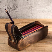 Handmade Leather Pencil Bag - Premium Stationery Case