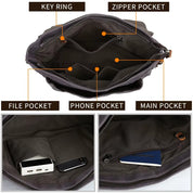 Handmade Canvas and Leather Messenger Bag