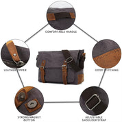 Handmade Canvas and Leather Messenger Bag