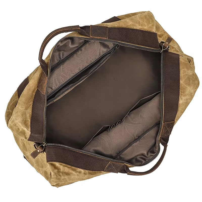 Durable Canvas Men's Travel Backpack for Adventurers with Laptop Compartment