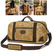 Durable Canvas Men's Travel Backpack for Adventurers with Laptop Compartment