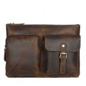 Men's Genuine Leather Crossbody Laptop Messenger Bag