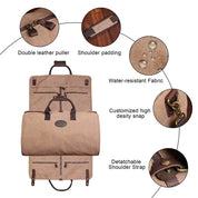 Handmade Canvas Duffel Bag with Leather Handles