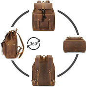 Men's Anti-theft Travel Laptop Backpack - Classic Leather