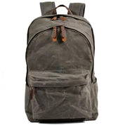 Handmade Waxed Canvas Backpack for Men, Waterproof Outdoor Camping Bag