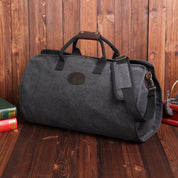 Handmade Canvas Duffel Bag with Leather Handles