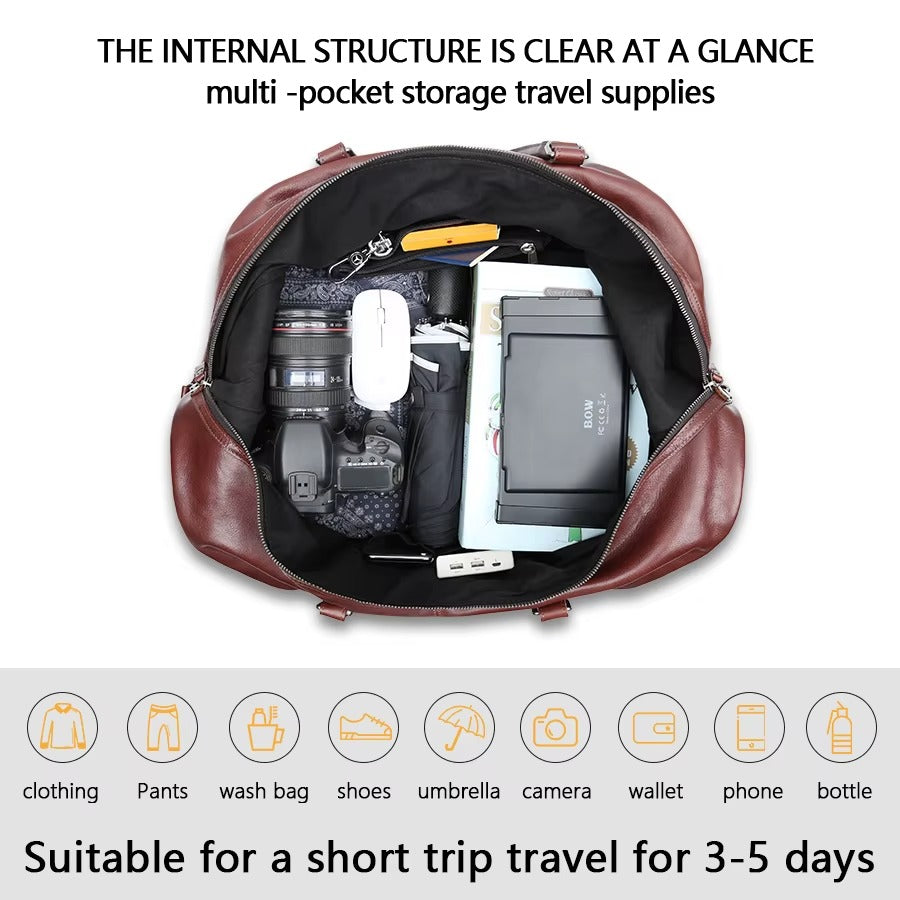 Premium Handcrafted Leather Duffel Bag -Timeless Elegance for Every Journey