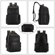 Men's Black Pebbled Leather Backpack — Braxton