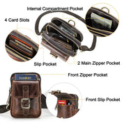 Leather Crossbody Sling Bag for Men, Compact Genuine Phone Holster for Everyday Use
