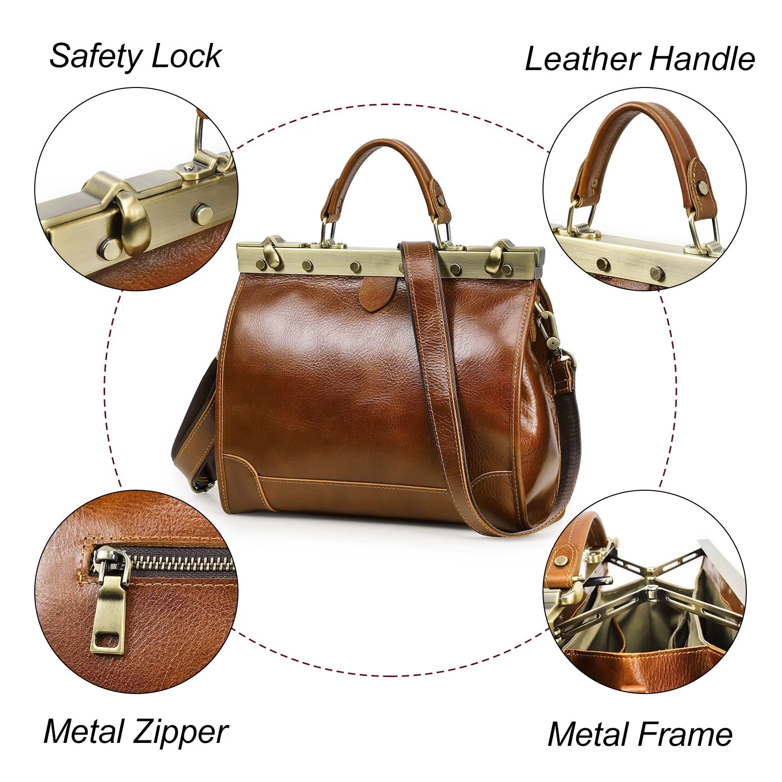 Handmade Premium Leather Handbag for Women, Work & Travel Laptop Bag