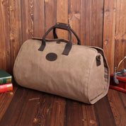 Handmade Canvas Duffel Bag with Leather Handles