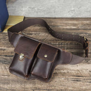 Handmade Punk Style Genuine Leather Men's Waist Belt Bag - Leather Fanny Pack