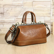 Handmade Vintage Full Grain Leather Handbag for Women with Cotton Lining