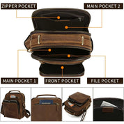 Premium Leather Messenger Bag with Multi-Compartment Design