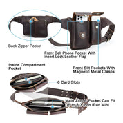 Handmade Punk Style Genuine Leather Men's Waist Belt Bag - Leather Fanny Pack