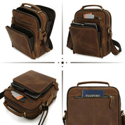Premium Leather Messenger Bag with Multi-Compartment Design