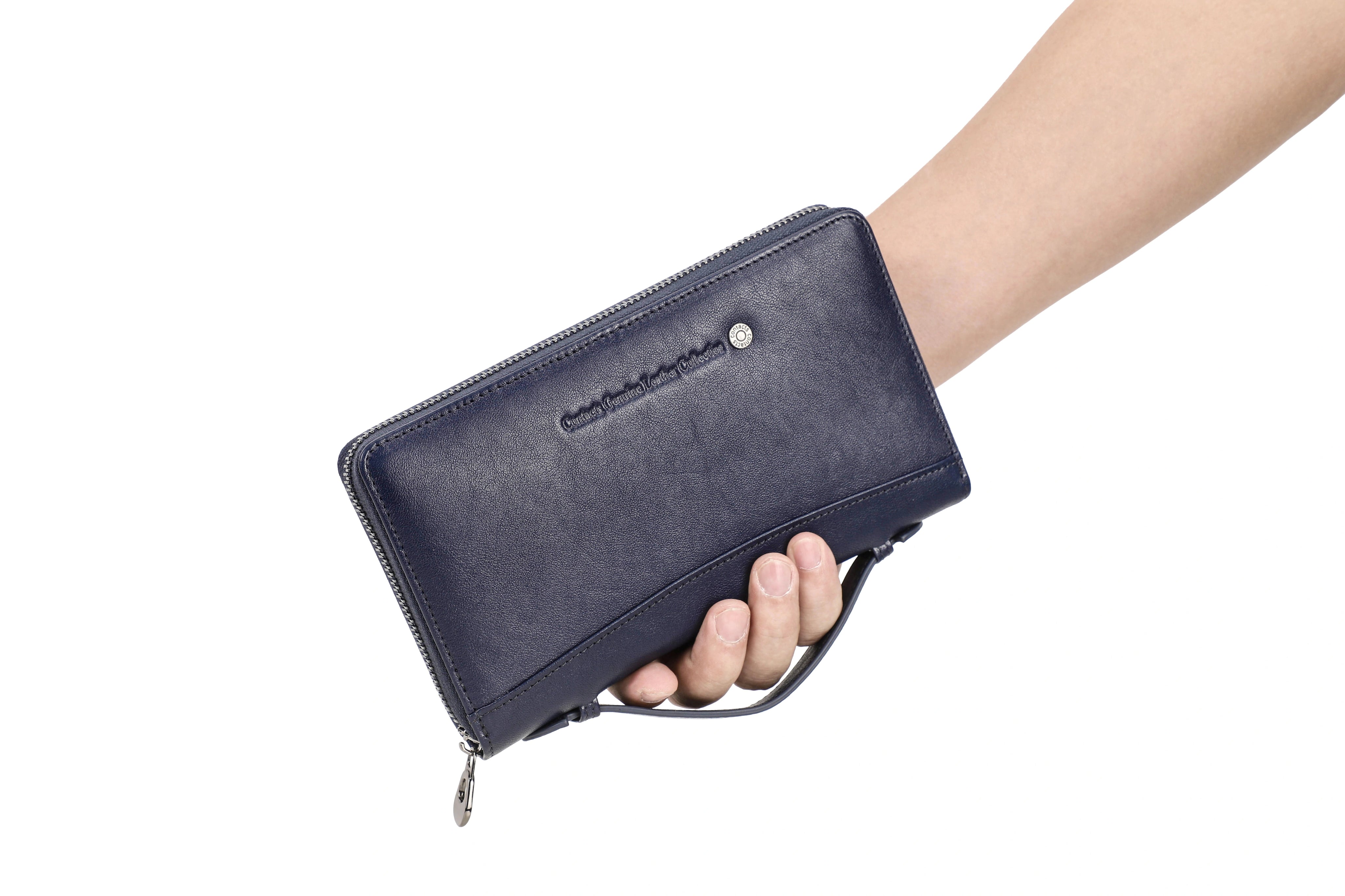 Men's Genuine Leather Passport Holder Wallet & Travel Organizer With Phone Pocket