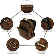 Premium Leather Messenger Bag with Multi-Compartment Design