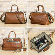 Handmade Vintage Full Grain Leather Handbag for Women with Cotton Lining