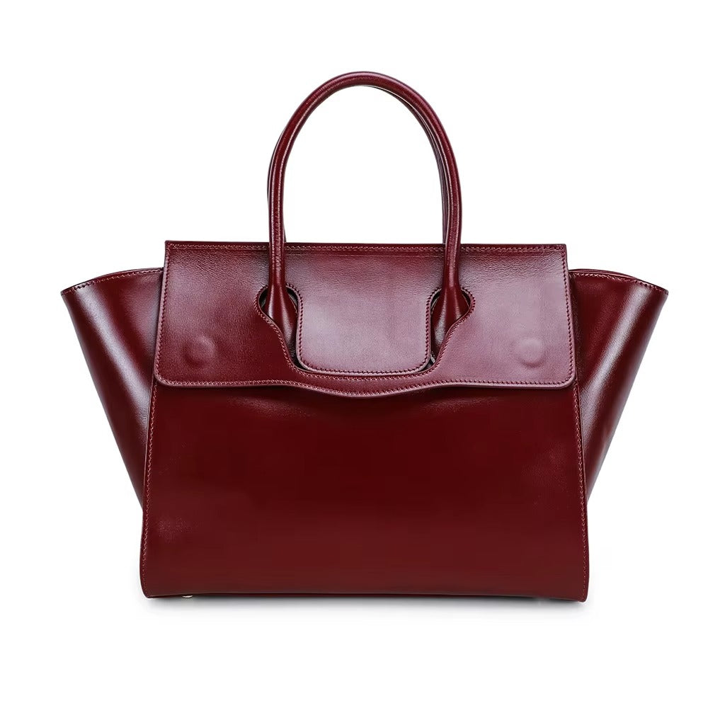 Handmade Full Grain Leather Work Handbag for Women, Vintage Multi-Compartment Laptop Bag