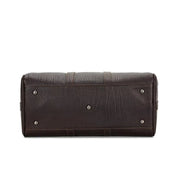 Men's Dark Brown Pebbled Leather Duffel Bag — Benington