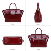 Handmade Full Grain Leather Work Handbag for Women, Vintage Multi-Compartment Laptop Bag