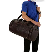 Handmade Business Zipper Genuine Leather Men's Outdoor Duffel Bag