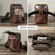 Leather Crossbody Sling Bag for Men, Compact Genuine Phone Holster for Everyday Use