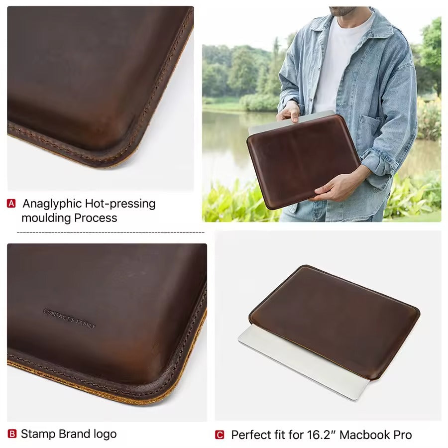 MacBook Air M2 13.6" Premium Leather Laptop Sleeve
