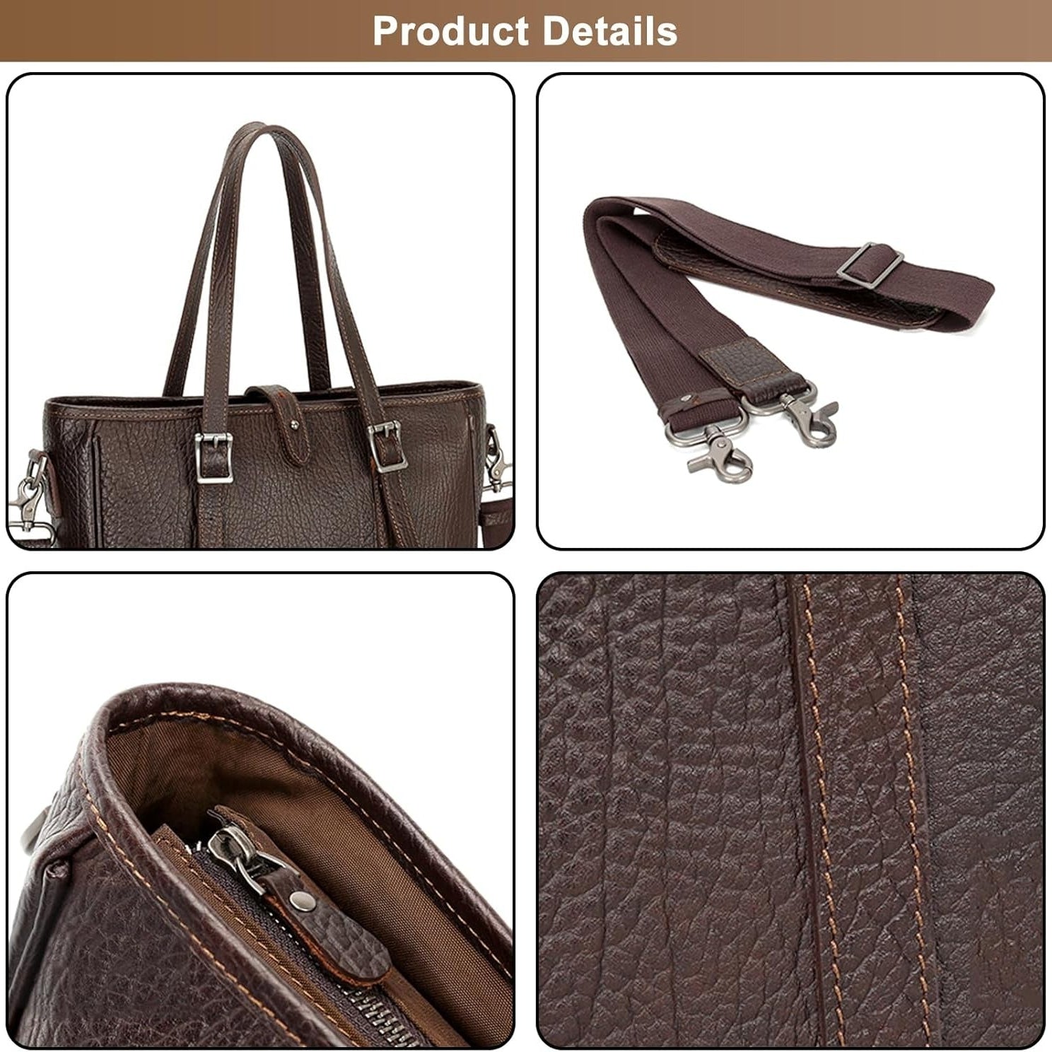 Classic Premium Leather Tote Bag for Men