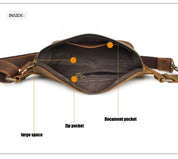 Premium Vintage Genuine Leather Crossbody Waist Bag for Men