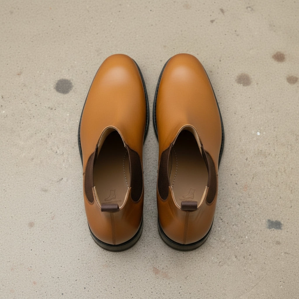Men's Handcrafted Tan Chelsea Boots
