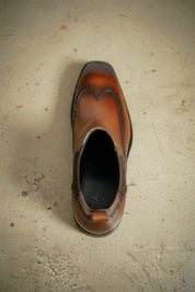 Handcrafted Brown Wingtip Chelsea Boots