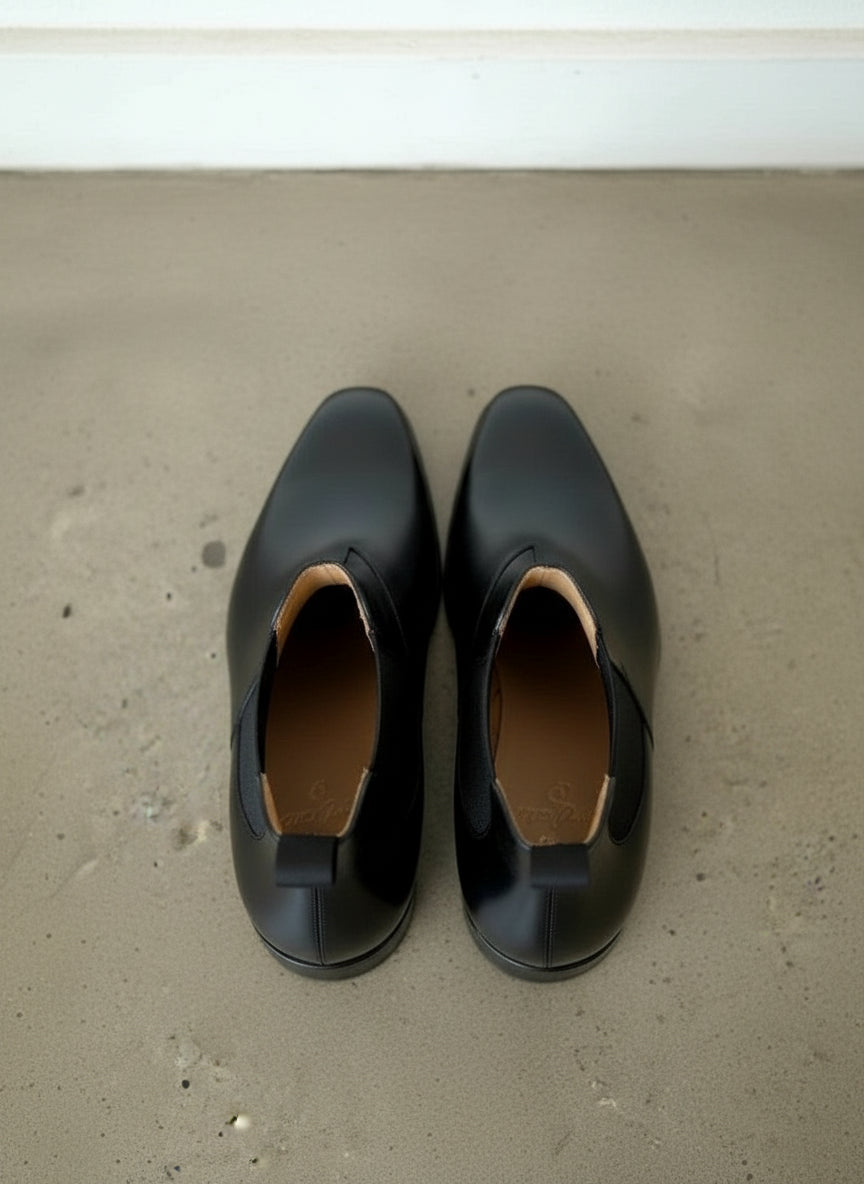 Handmade Black Leather Chelsea Boots